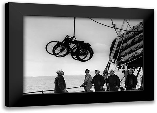 Even Bicycles Are Used In Invasion 22x16 Black Modern Wood Framed Art Print Poster