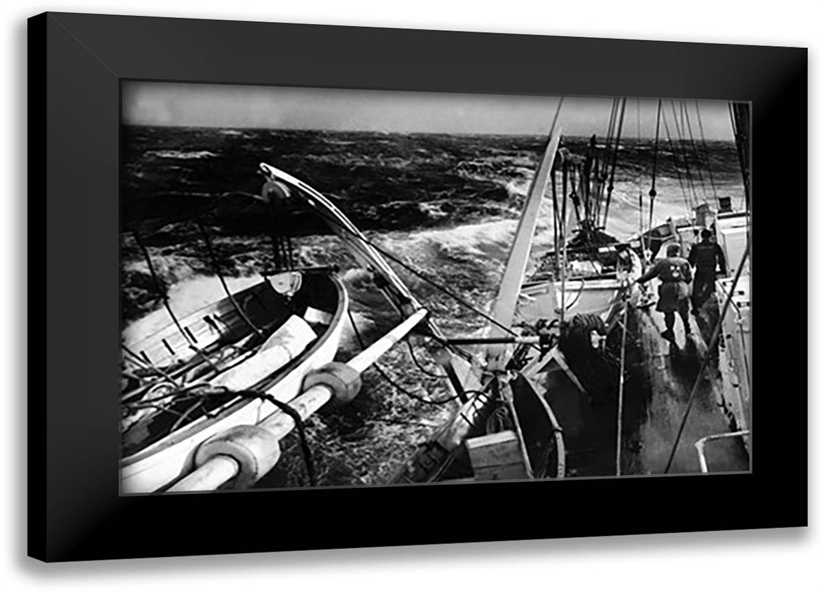 Storm Brewing on the North Atlantic 22x16 Black Modern Wood Framed Art Print Poster