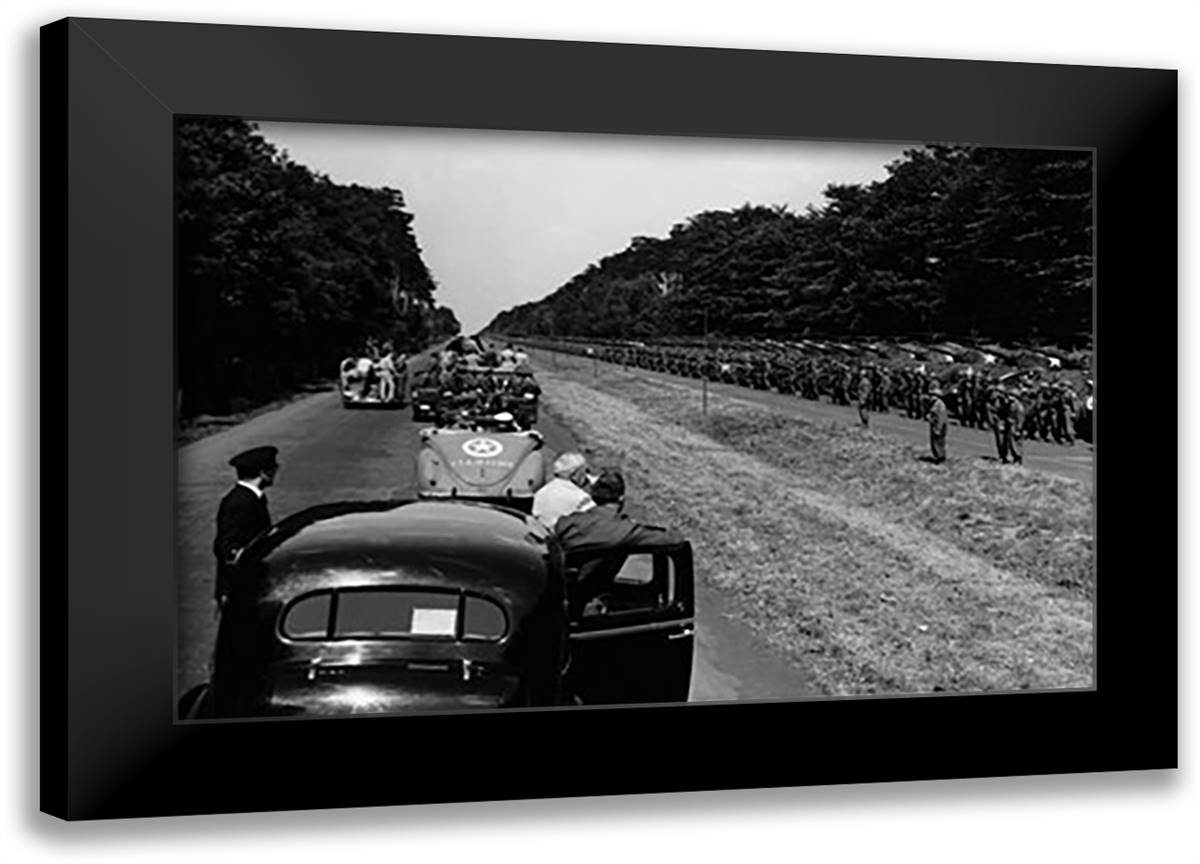 Side Glances of the "Big Three" Meeting, Germany 22x16 Black Modern Wood Framed Art Print Poster