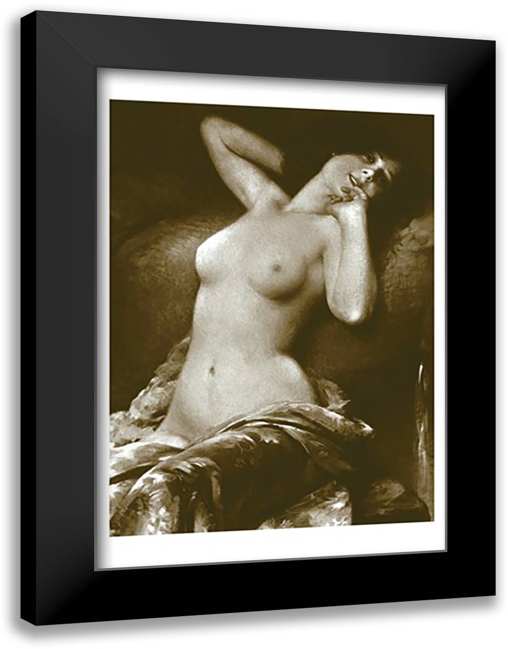 Radiant Nude 16x22 Black Modern Wood Framed Art Print Poster