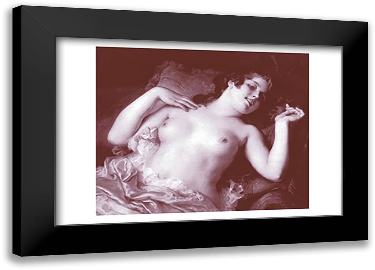 Grace 22x16 Black Modern Wood Framed Art Print Poster