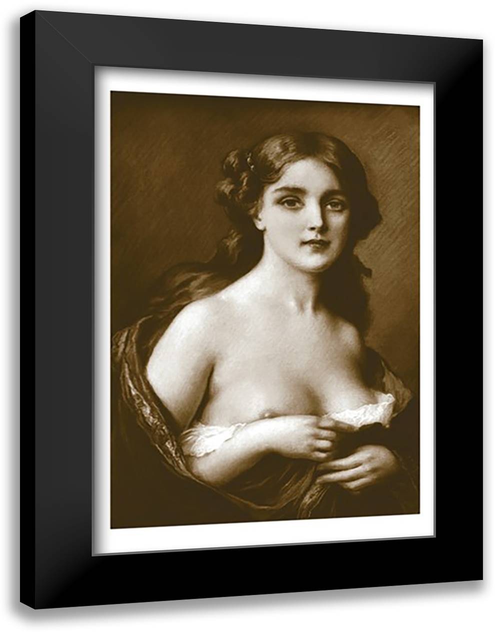 Woman as Art 16x22 Black Modern Wood Framed Art Print Poster