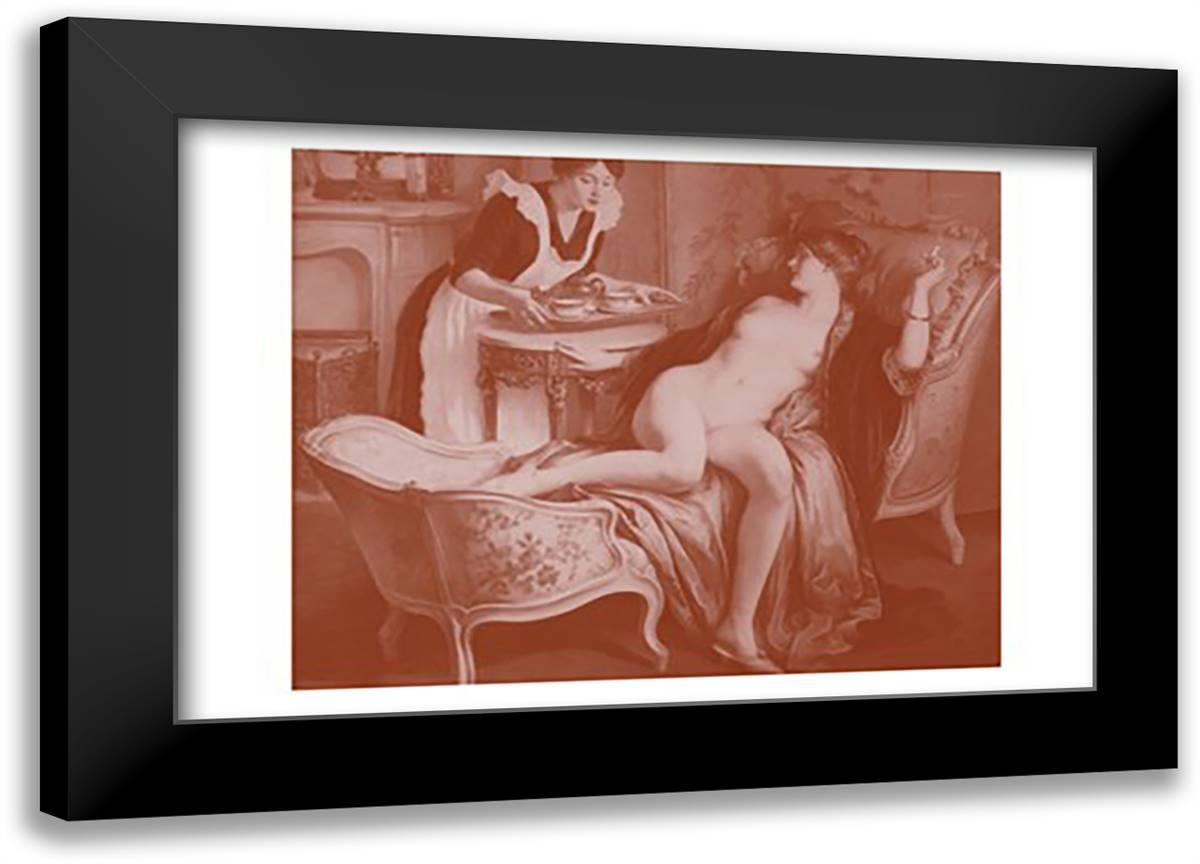 In Her Quarters 22x16 Black Modern Wood Framed Art Print Poster