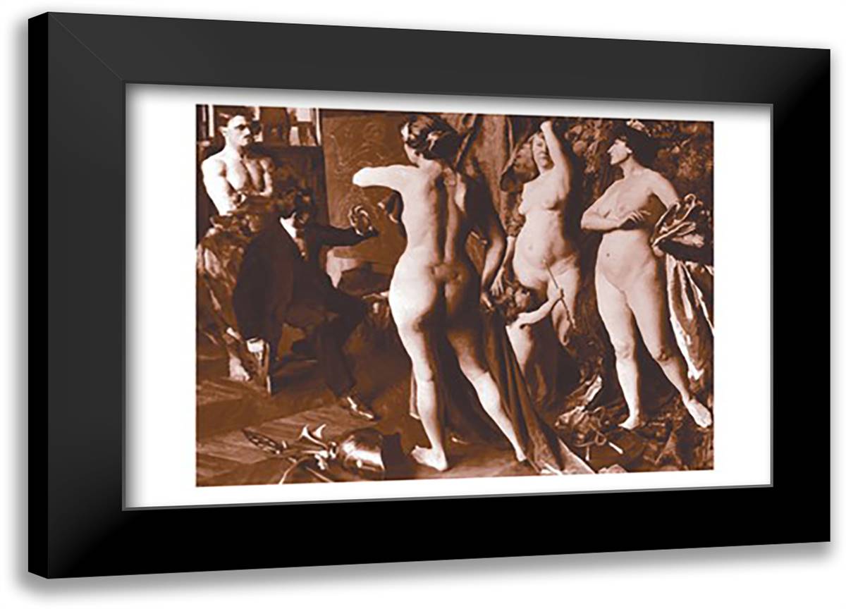 In the Painter's Studio 22x16 Black Modern Wood Framed Art Print Poster