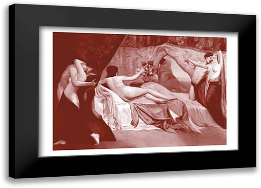 Boudoir 22x16 Black Modern Wood Framed Art Print Poster