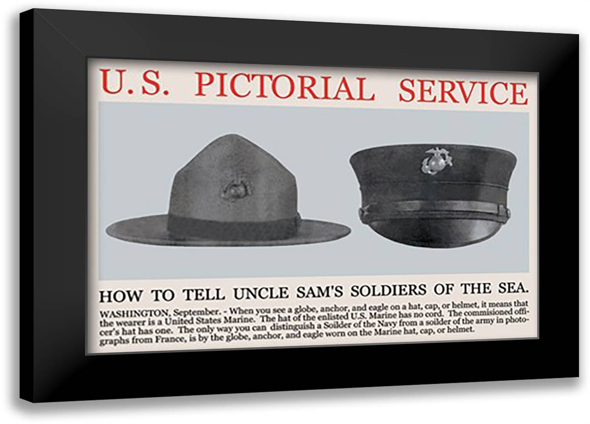 How to Tell Uncle Sam's Soldiers of the Sea 22x16 Black Modern Wood Framed Art Print Poster