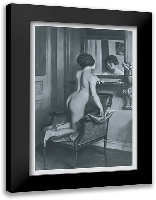 Smile in the Mirror 16x22 Black Modern Wood Framed Art Print Poster