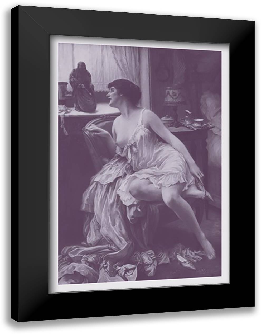 Magot 16x22 Black Modern Wood Framed Art Print Poster by Scalbert, J.