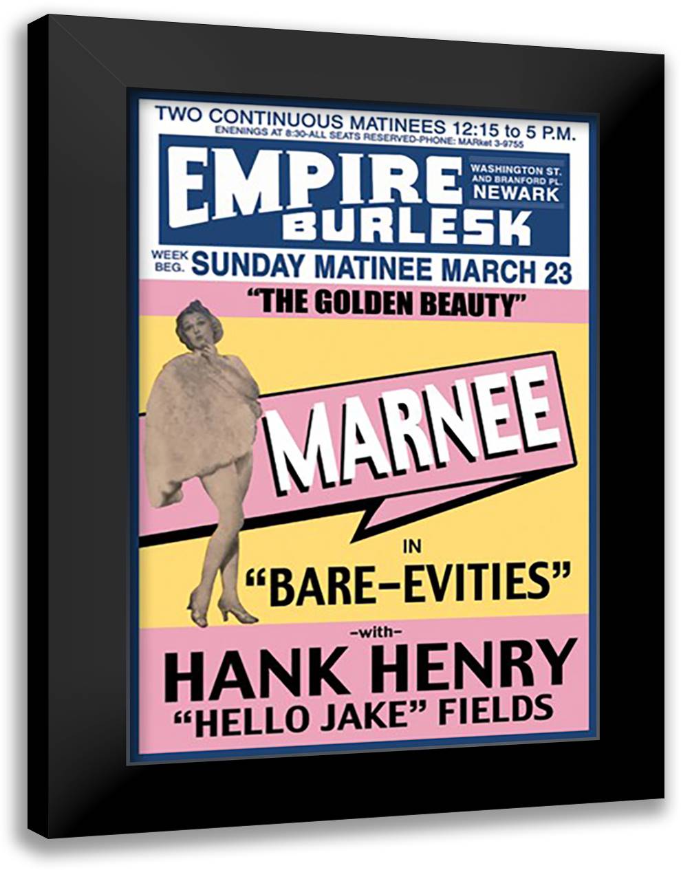 Marnee in "Bare-Evities" 16x22 Black Modern Wood Framed Art Print Poster