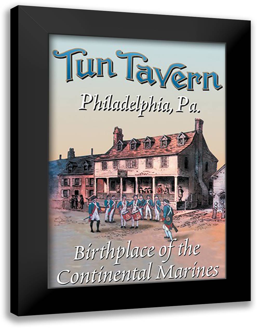 Tun Tavern 16x22 Black Modern Wood Framed Art Print Poster