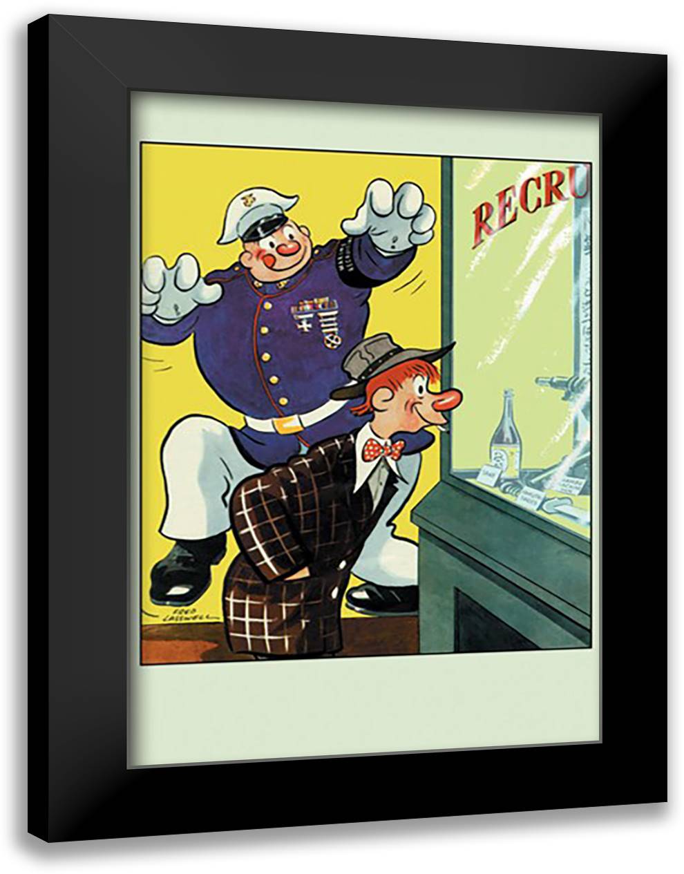 Recruiter 16x22 Black Modern Wood Framed Art Print Poster by Lasswell, Fred