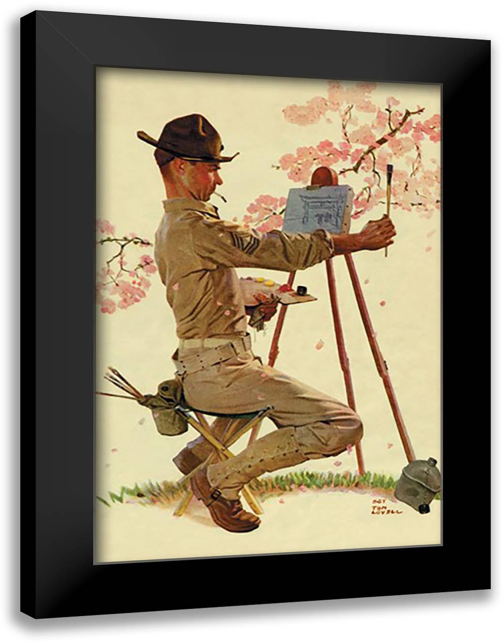 Painting the Orient 16x22 Black Modern Wood Framed Art Print Poster by Lovell, Sgt. Tom