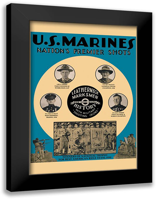 U.S. Marines - Nation's Premier Shots 16x22 Black Modern Wood Framed Art Print Poster