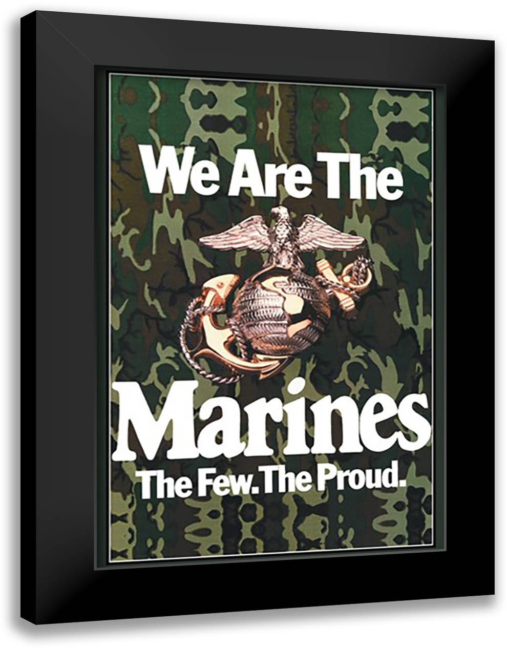 We Are The Marines 16x22 Black Modern Wood Framed Art Print Poster