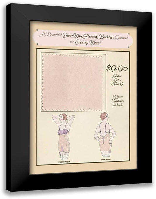 Satin Latex for Evening Wear 16x22 Black Modern Wood Framed Art Print Poster