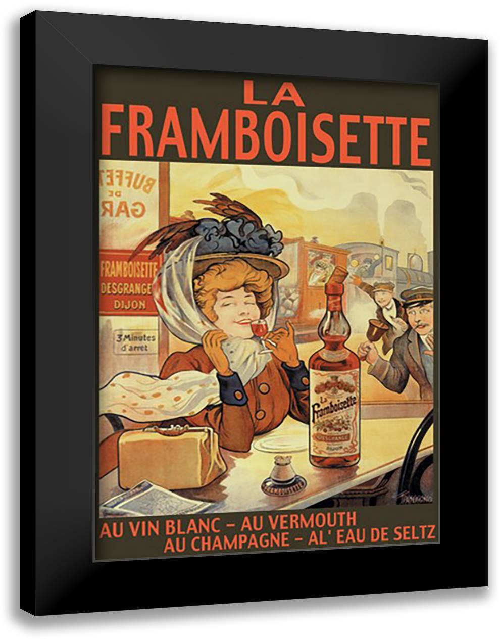 Framboisette 16x22 Black Modern Wood Framed Art Print Poster by Tamagno, Francisco