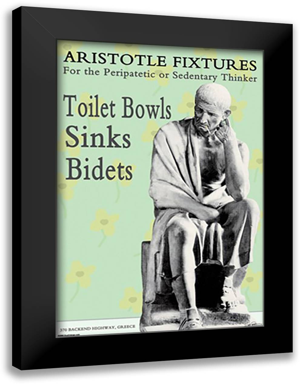 Aristotle Fixtures: For the Peripatetic or Sedentary Thinker 16x22 Black Modern Wood Framed Art Print Poster by Pierce, Wilbur