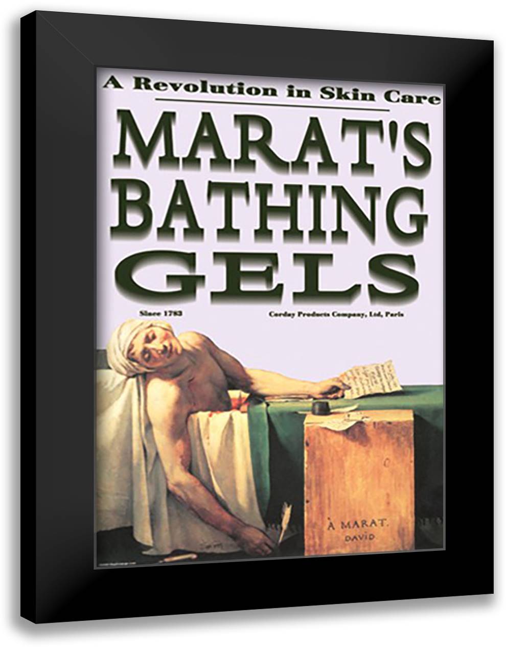 Marat's Bathing Gels: A Revolution in Skin Care 16x22 Black Modern Wood Framed Art Print Poster by Pierce, Wilbur