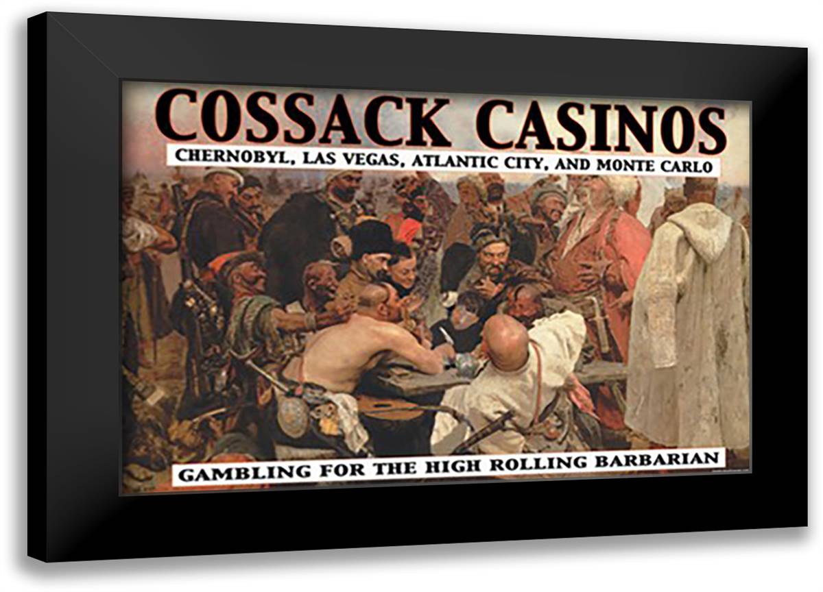Cossack Casinos: Gambling for the High Rolling Barbarian 22x16 Black Modern Wood Framed Art Print Poster by Pierce, Wilbur