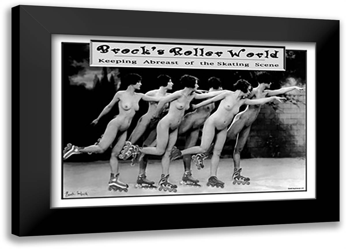 Brock's Roller World: Keeping Abreast of the Skating Scene 22x16 Black Modern Wood Framed Art Print Poster by Pierce, Wilbur