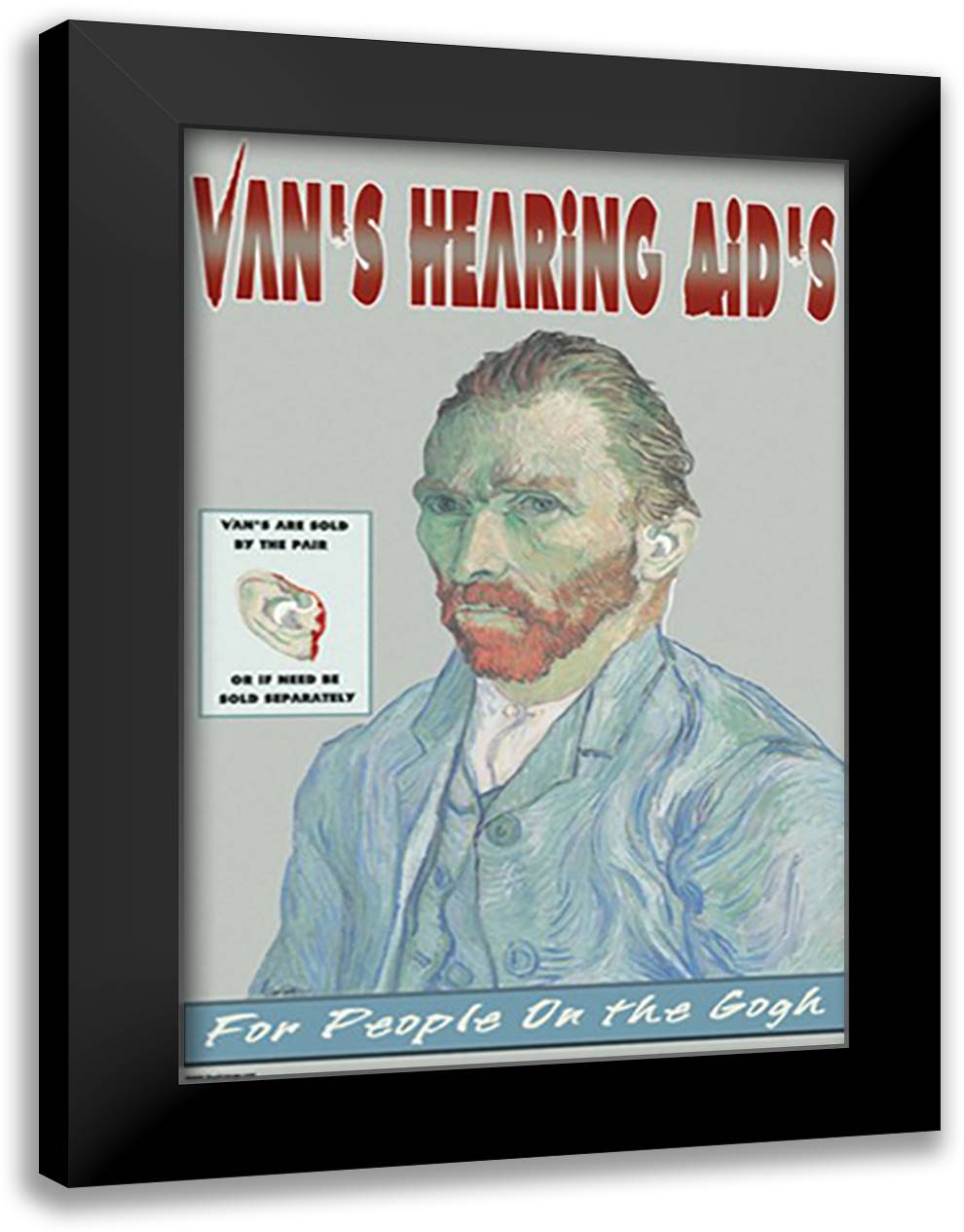 Van's Hearing Aids: For People on the Gogh 16x22 Black Modern Wood Framed Art Print Poster by Pierce, Wilbur