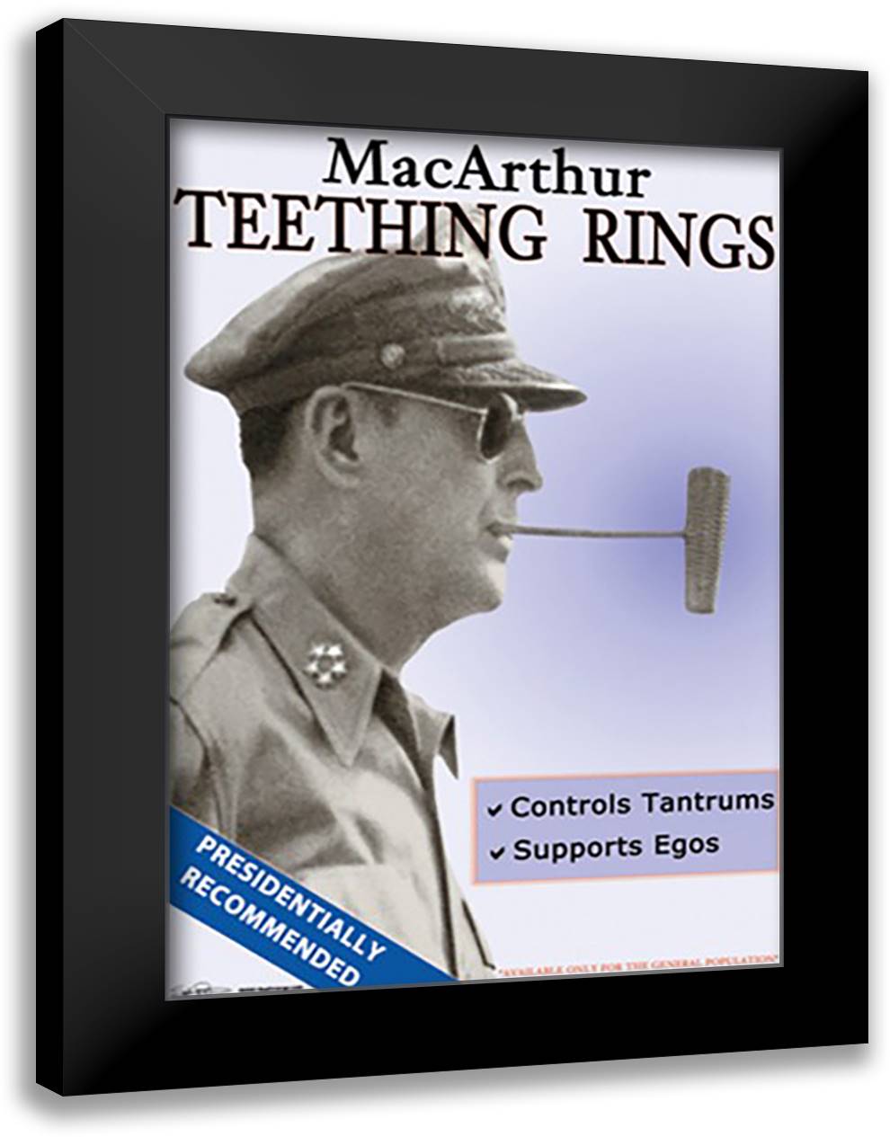 MacArthur Teething Rings 16x22 Black Modern Wood Framed Art Print Poster by Pierce, Wilbur