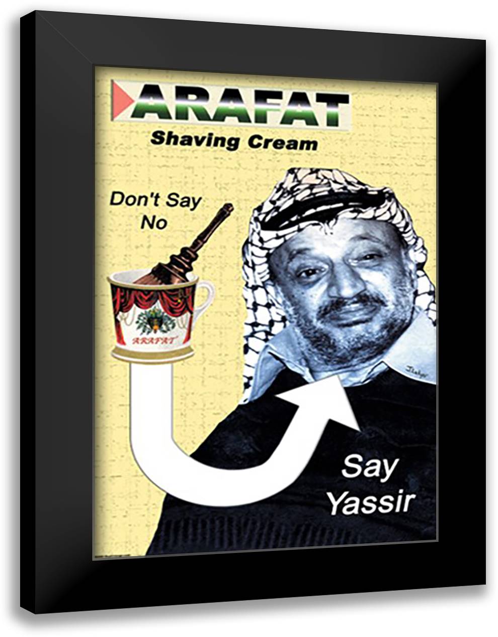 Arafat Shaving Cream 16x22 Black Modern Wood Framed Art Print Poster by Pierce, Wilbur