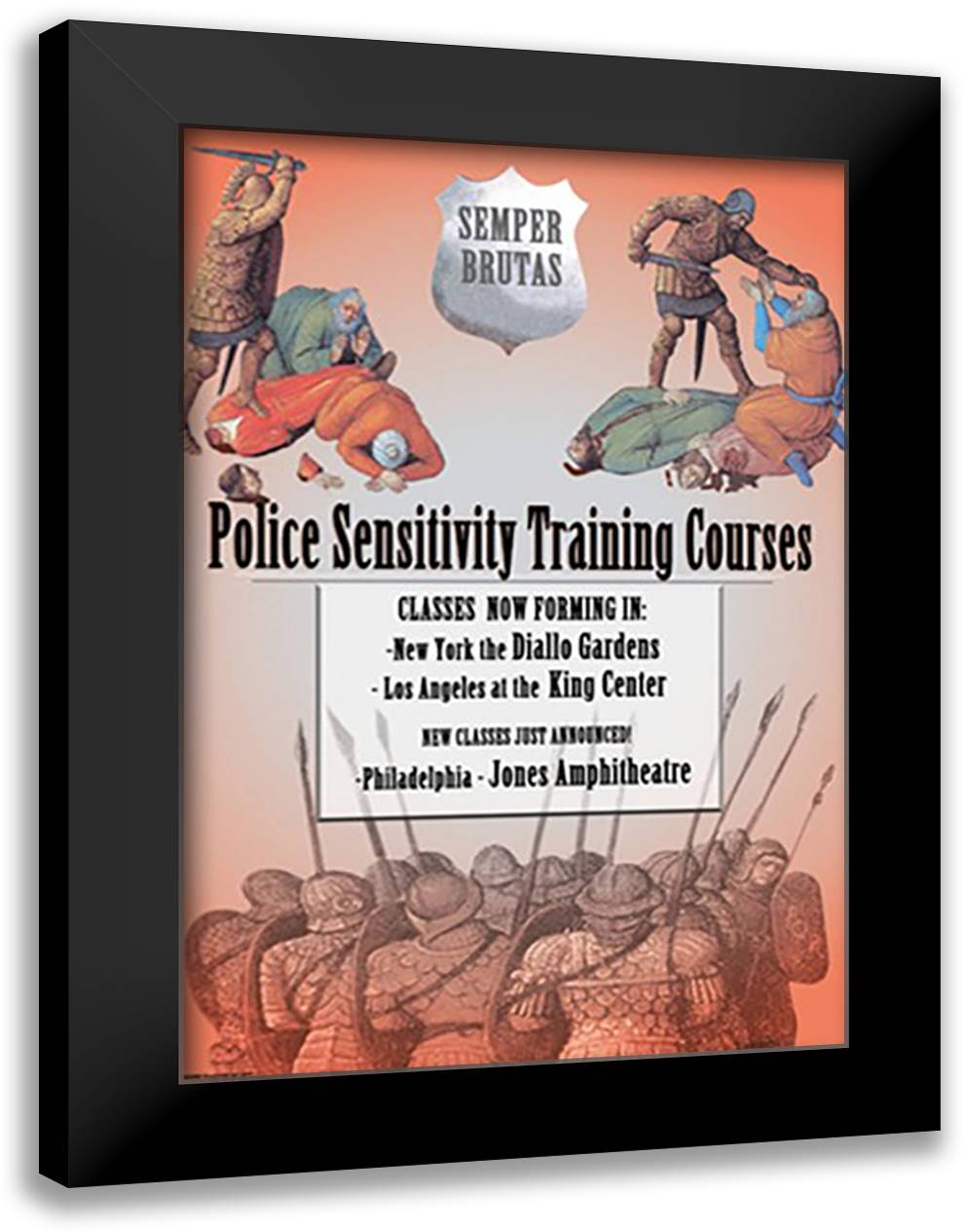 Police Sensitivity Training Courses 16x22 Black Modern Wood Framed Art Print Poster by Pierce, Wilbur