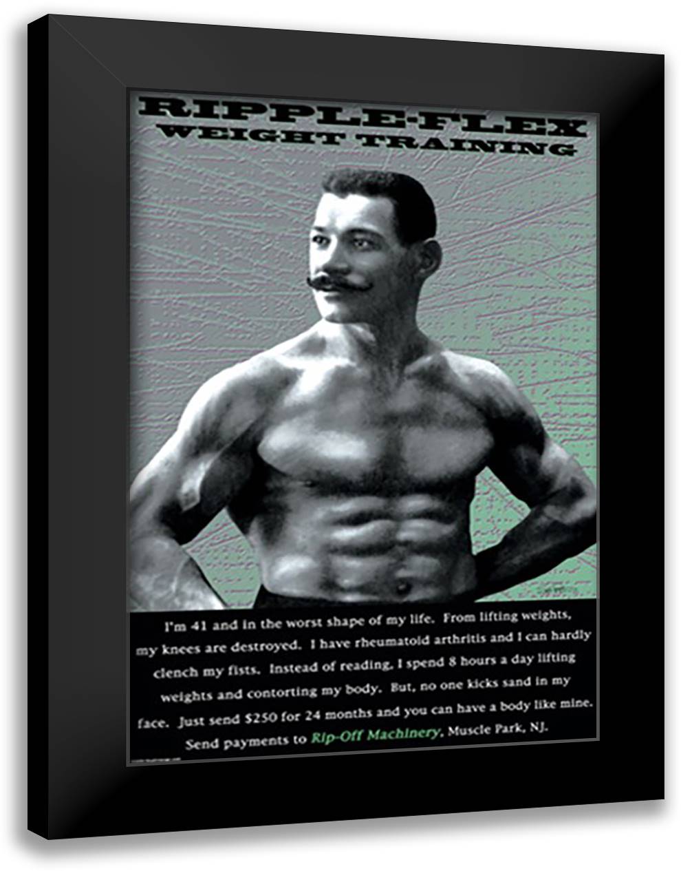 Ripple-Flex Weight Training 16x22 Black Modern Wood Framed Art Print Poster by Pierce, Wilbur