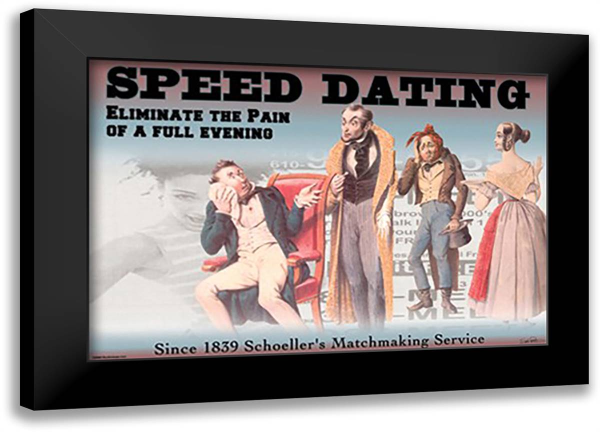 Speed Dating 22x16 Black Modern Wood Framed Art Print Poster by Pierce, Wilbur