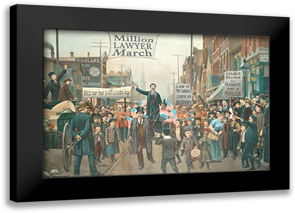 Million Lawyer March 22x16 Black Modern Wood Framed Art Print Poster by Pierce, Wilbur