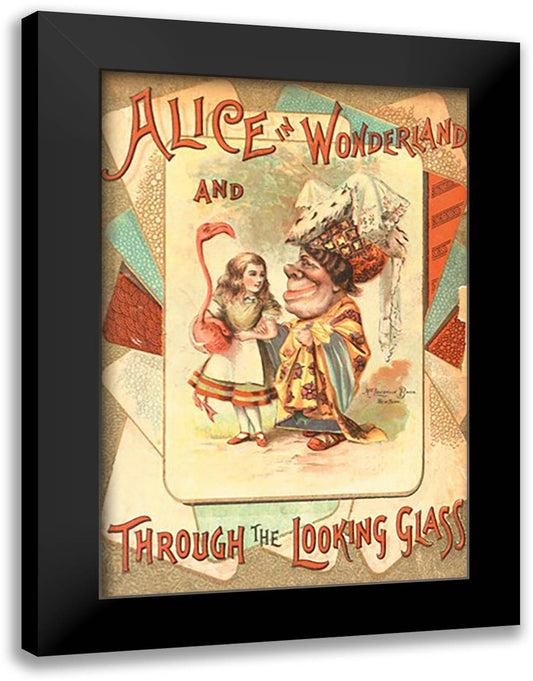 Alice in Wonderland and Through the Looking Glass 16x22 Black Modern Wood Framed Art Print Poster