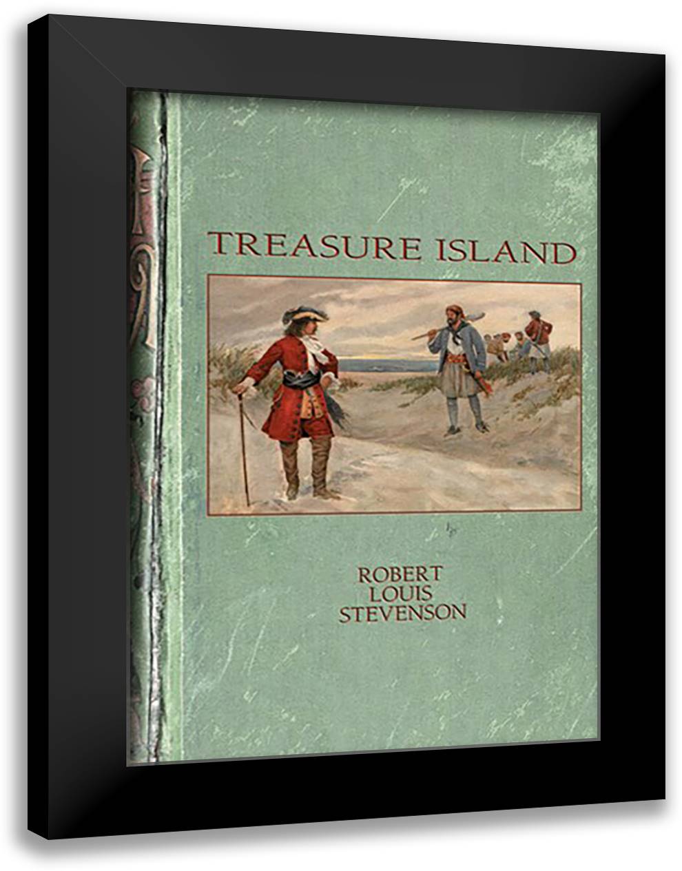 Treasure Island by Robert Louis Stevenson 16x22 Black Modern Wood Framed Art Print Poster