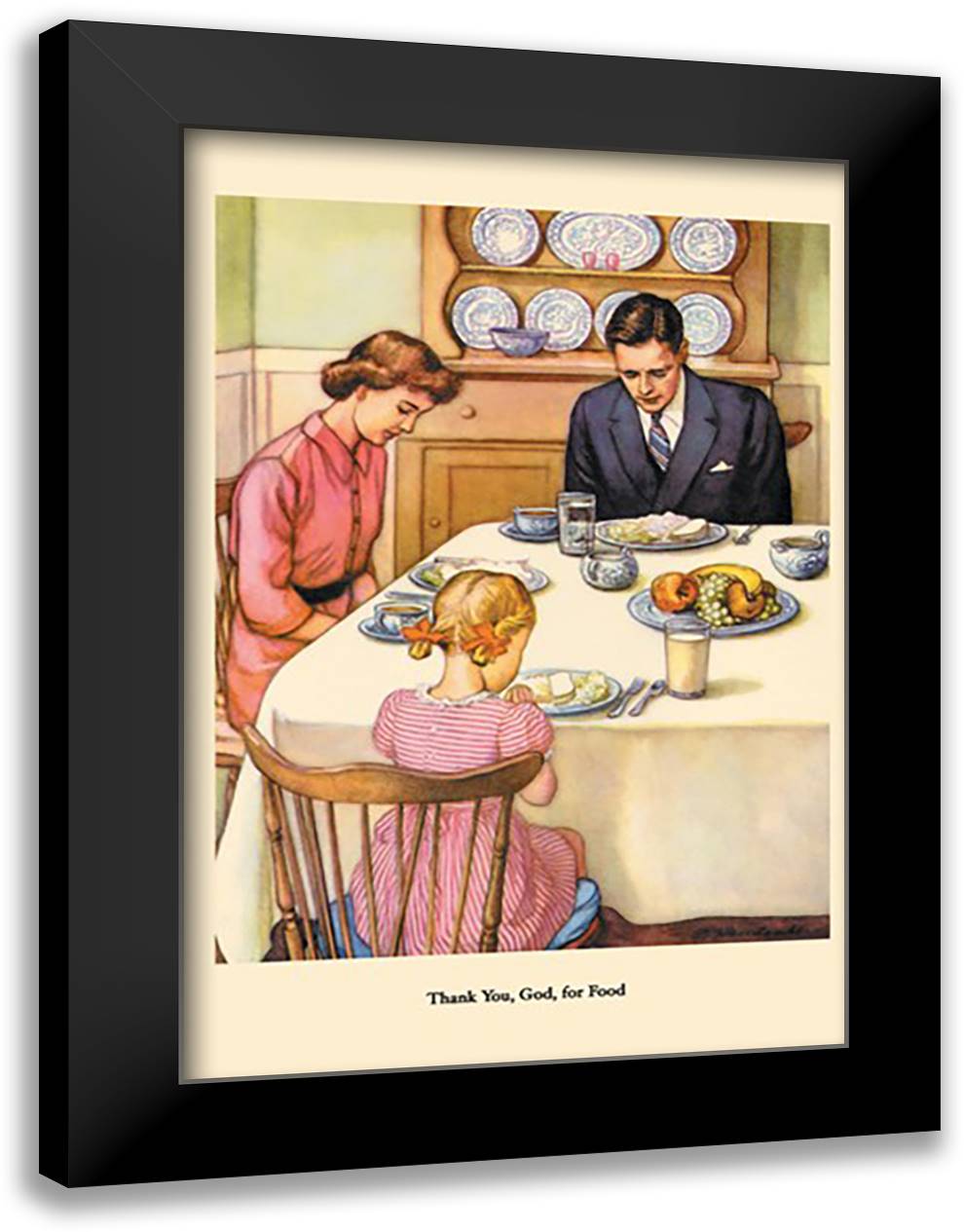 Thank You, God, for Food 16x22 Black Modern Wood Framed Art Print Poster by Handsaker, Dorothy