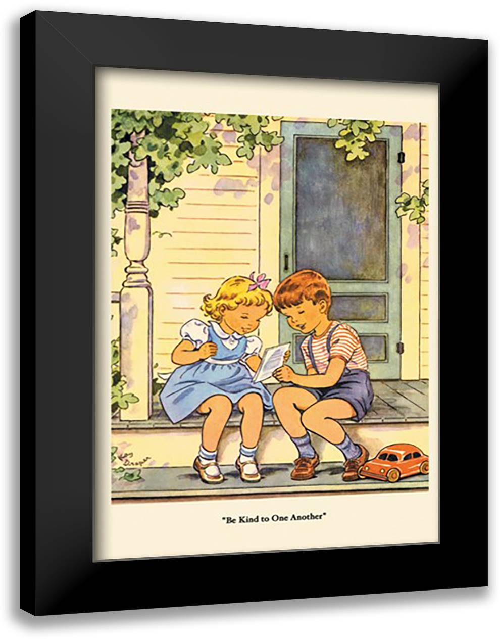 Be Kind to One Another 16x22 Black Modern Wood Framed Art Print Poster by Draper