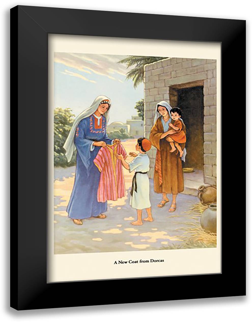 New Coat from Dorcas 16x22 Black Modern Wood Framed Art Print Poster by Draper