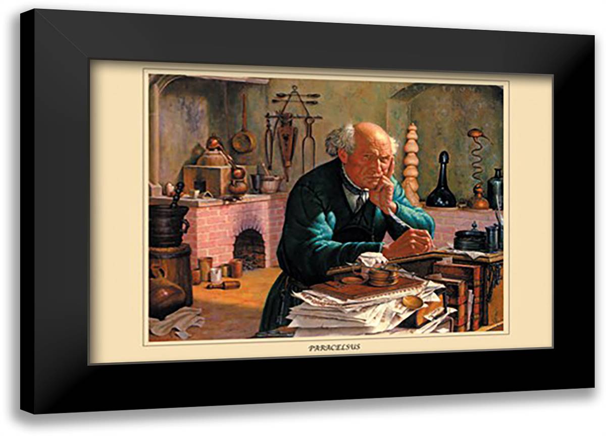 Paracelsus 22x16 Black Modern Wood Framed Art Print Poster by Thom, Robert