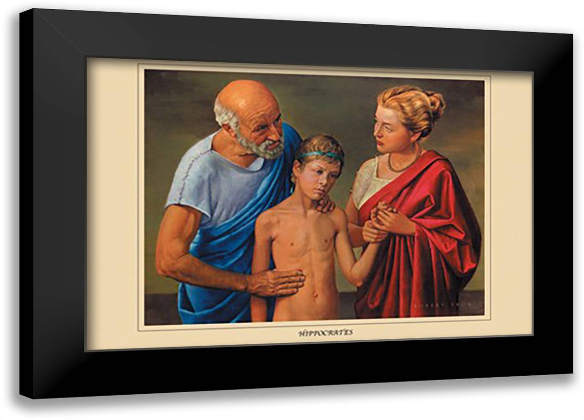 Hippocrates 22x16 Black Modern Wood Framed Art Print Poster by Thom, Robert