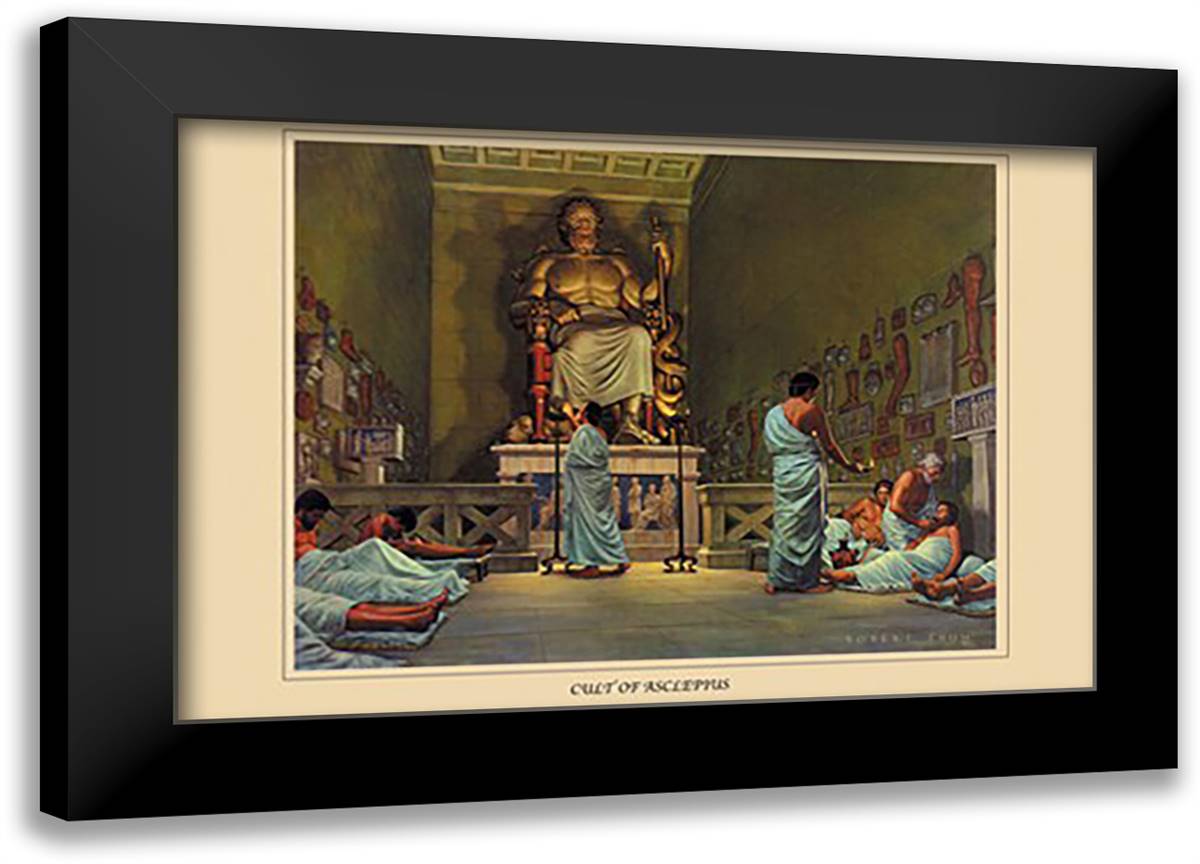 Cult of Asclepius 22x16 Black Modern Wood Framed Art Print Poster by Thom, Robert