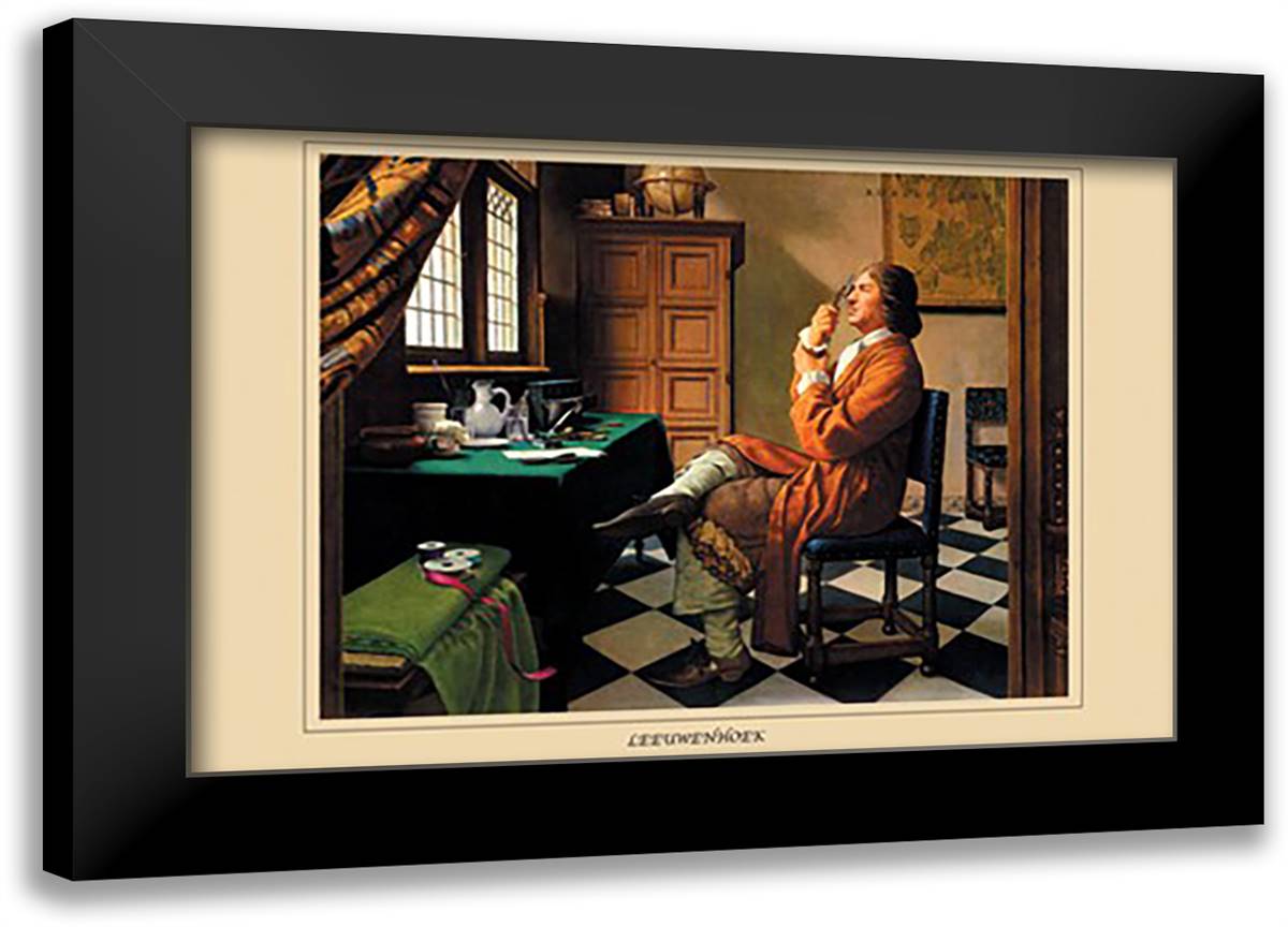Leeowenhoek 22x16 Black Modern Wood Framed Art Print Poster by Thom, Robert