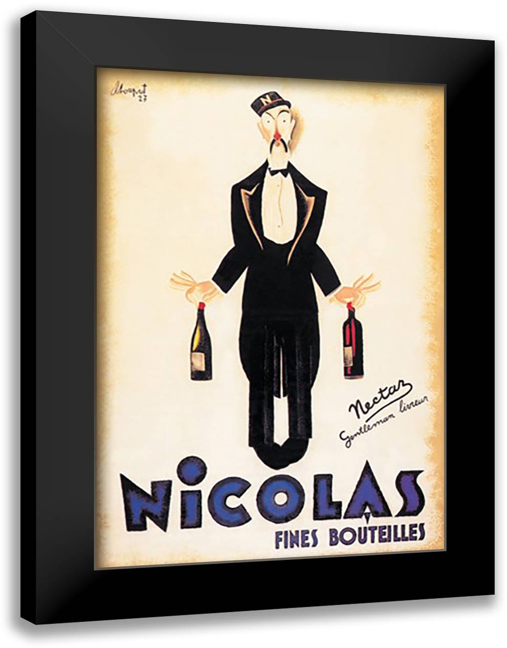 Nicholas Nectar 16x22 Black Modern Wood Framed Art Print Poster