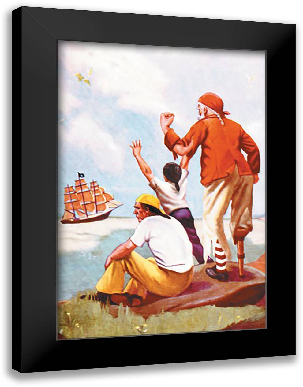 Stranded 16x22 Black Modern Wood Framed Art Print Poster by Taylor, George