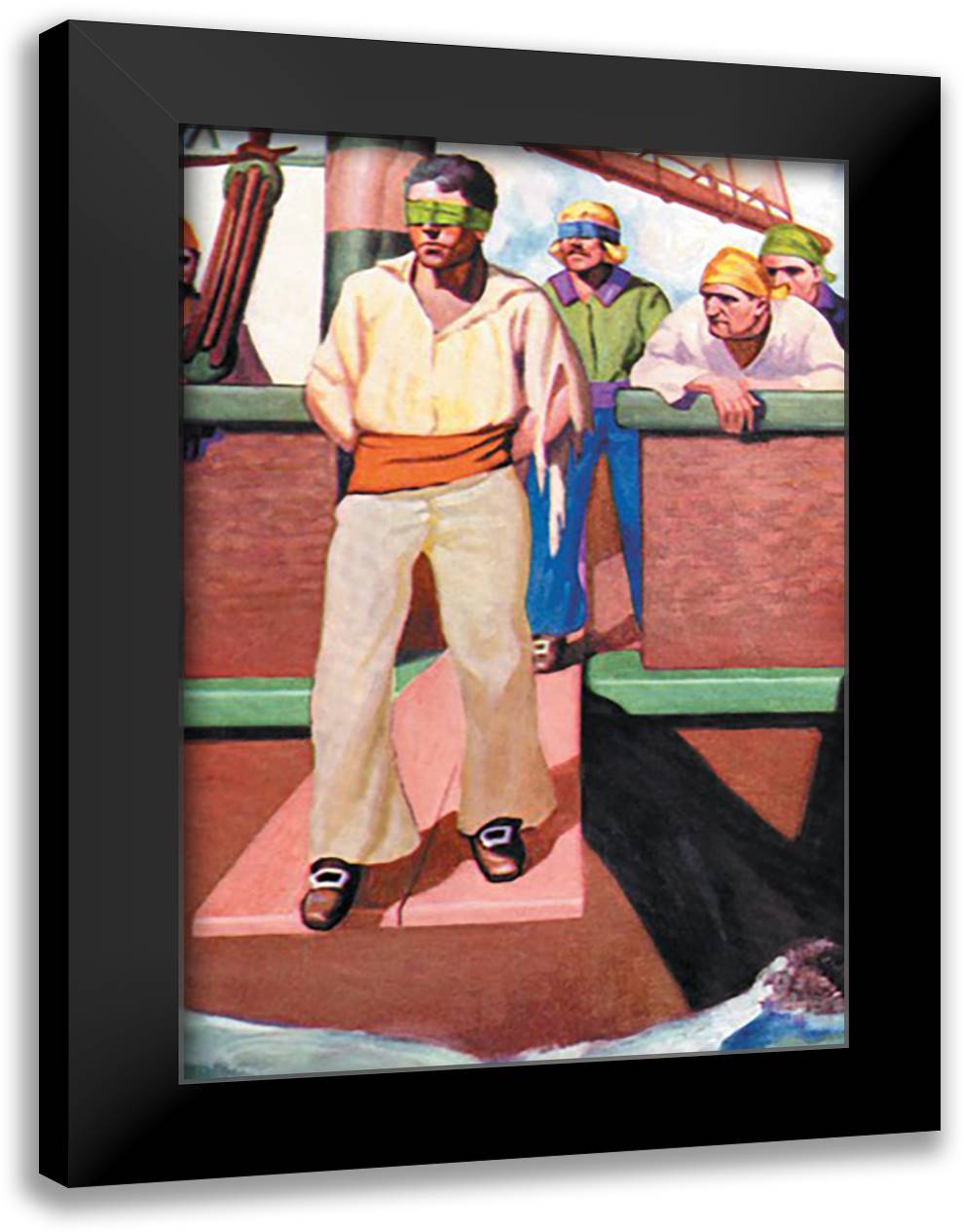 Walking the Plank 16x22 Black Modern Wood Framed Art Print Poster by Taylor, George