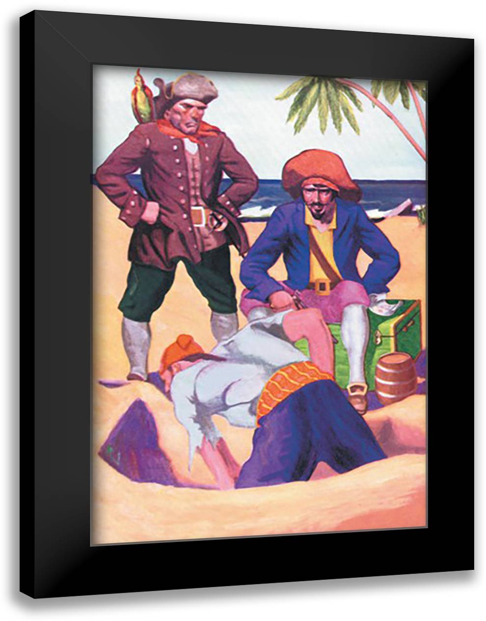 Captain Kidd 16x22 Black Modern Wood Framed Art Print Poster by Taylor, George