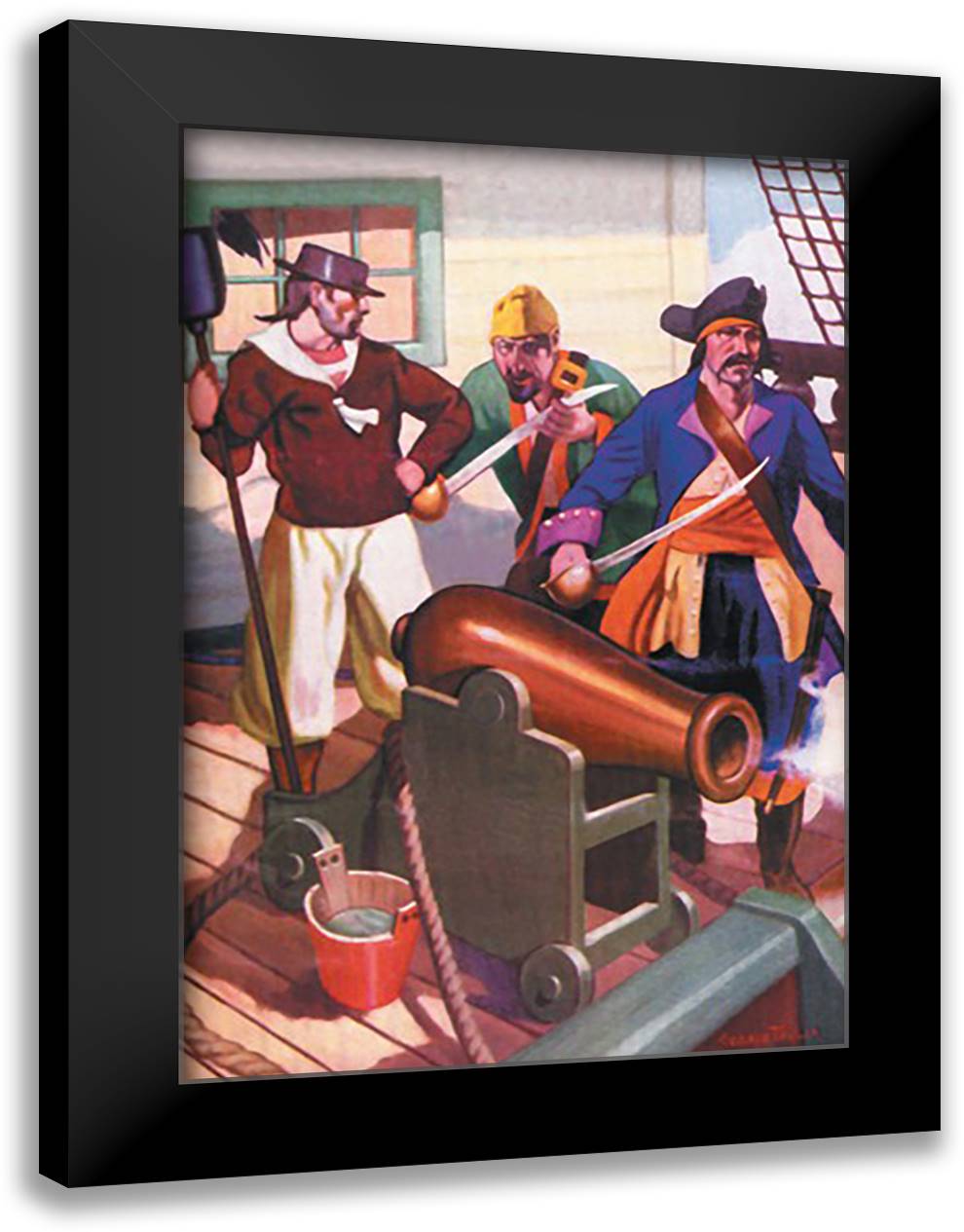 Captain Misson 16x22 Black Modern Wood Framed Art Print Poster by Taylor, George