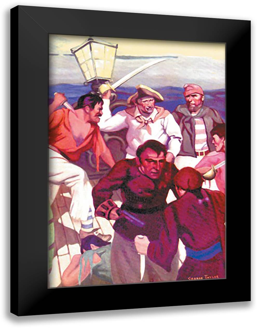 Sir Francis Drake 16x22 Black Modern Wood Framed Art Print Poster by Taylor, George