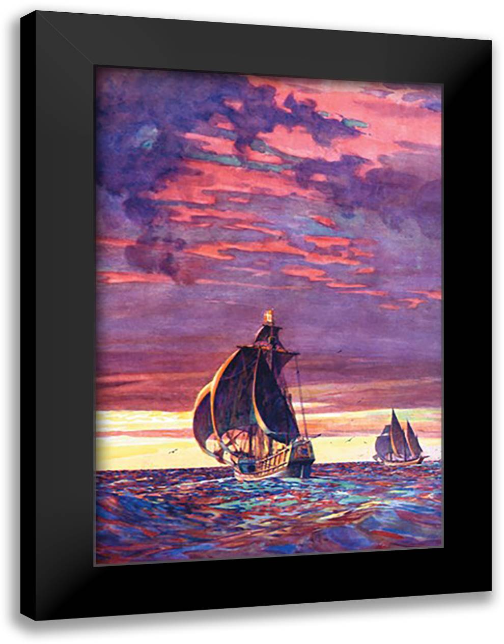 Santa Maria 16x22 Black Modern Wood Framed Art Print Poster by Robinson, Gregg