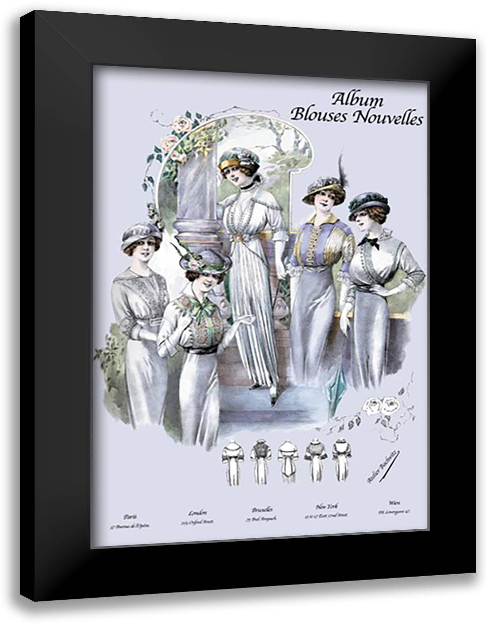 Album Blouses Nouvelles: An Elegant Morning 16x22 Black Modern Wood Framed Art Print Poster by Bachrvitz, Atelier