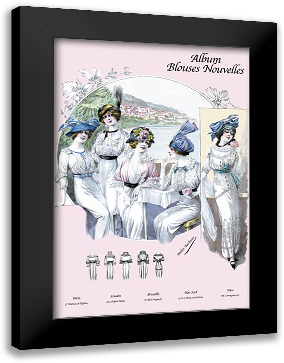 Album Blouses Nouvelles: For a Seaside Brunch 16x22 Black Modern Wood Framed Art Print Poster by Bachrvitz, Atelier