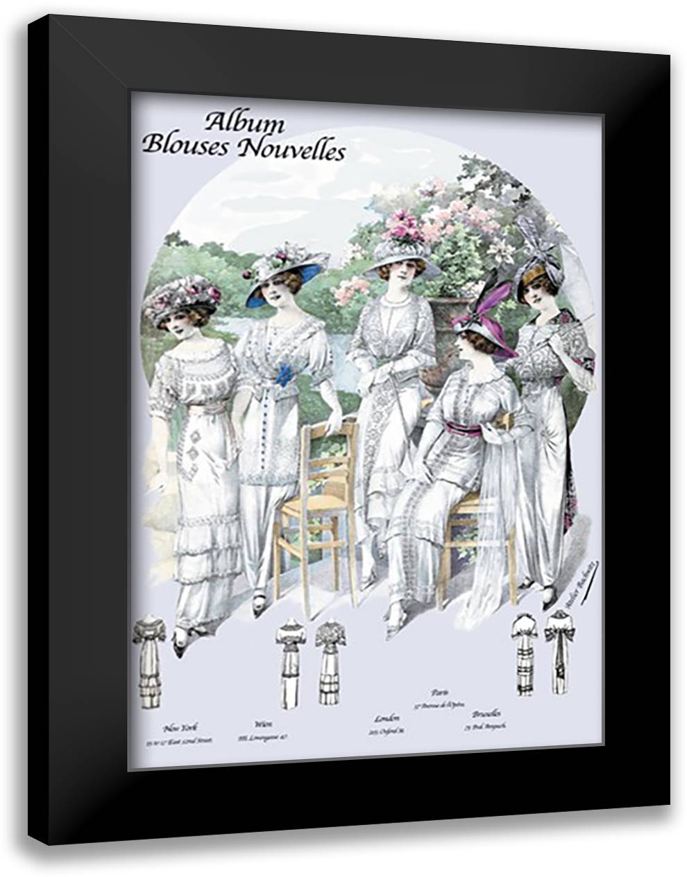 Album Blouses Nouvelles: For a Morning Event 16x22 Black Modern Wood Framed Art Print Poster by Bachrvitz, Atelier